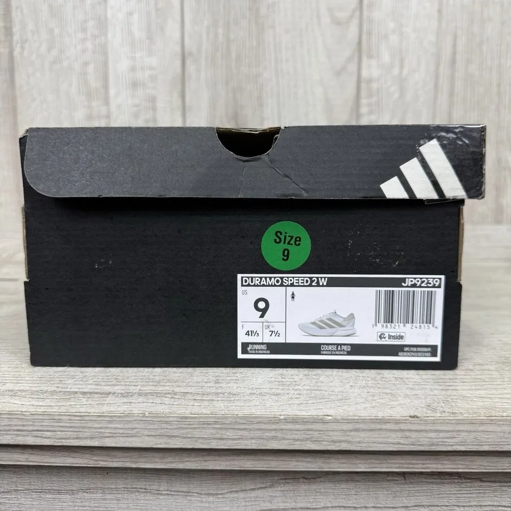 adidas Duramo Speed 2 Running Women’s Sz 9 White Sneakers Athletic Shoes JP9239